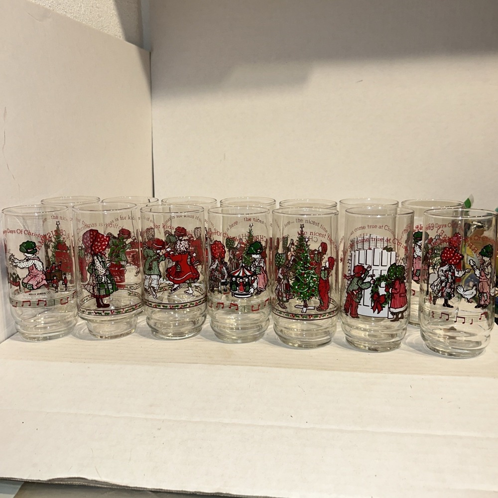 VTG Set Of 14 Holly Hobbie & Robbie Coke Glasses Libbey 1978 12oz. (8 Styles)